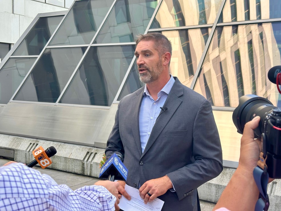 Superintendent Jon Rysewyk at a news conference about school security on Sept. 10, 2024.